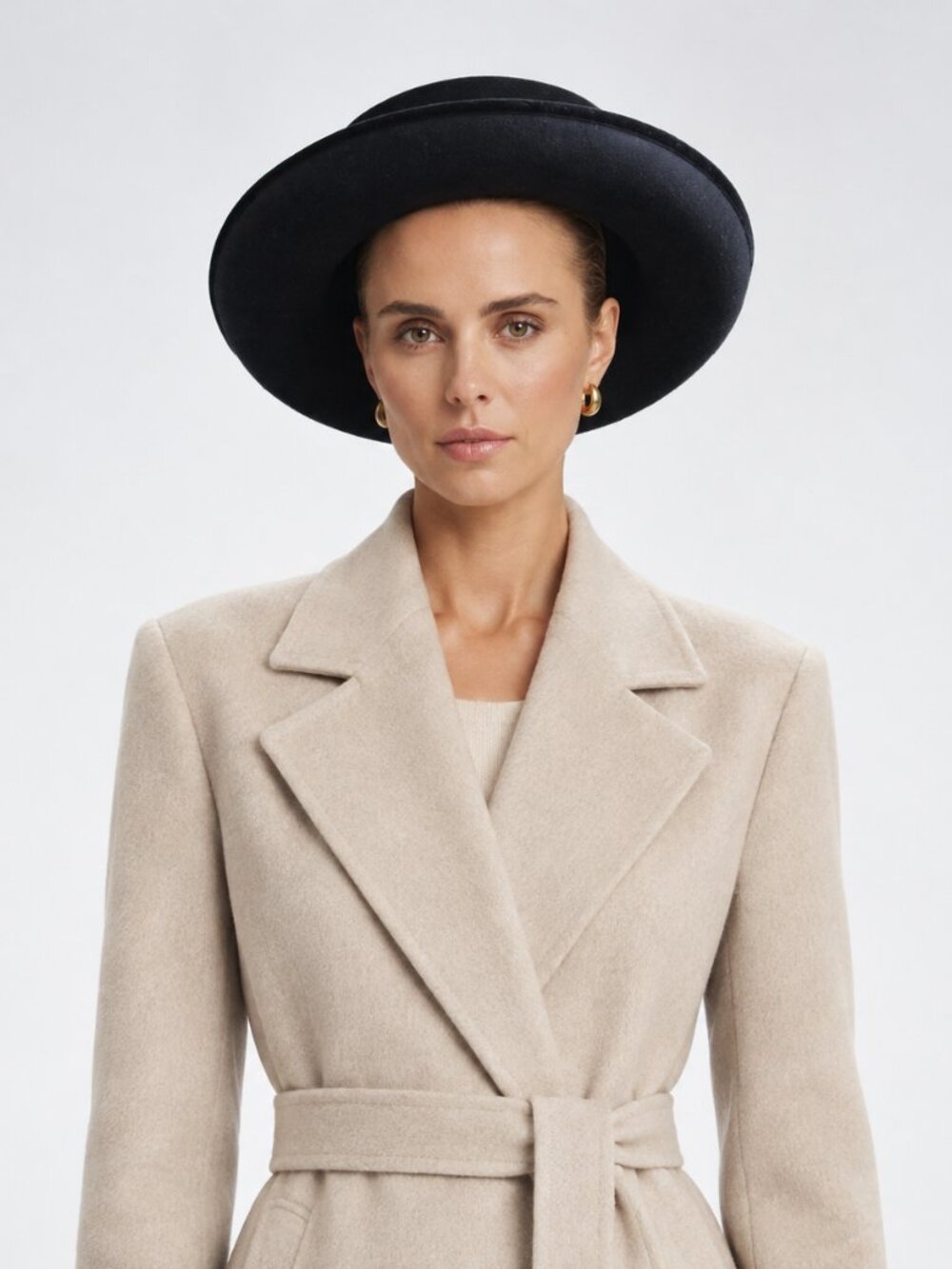 Vintage 80's 90's Kathy Jeanne Black Wool Womens Roller Bowler Hat